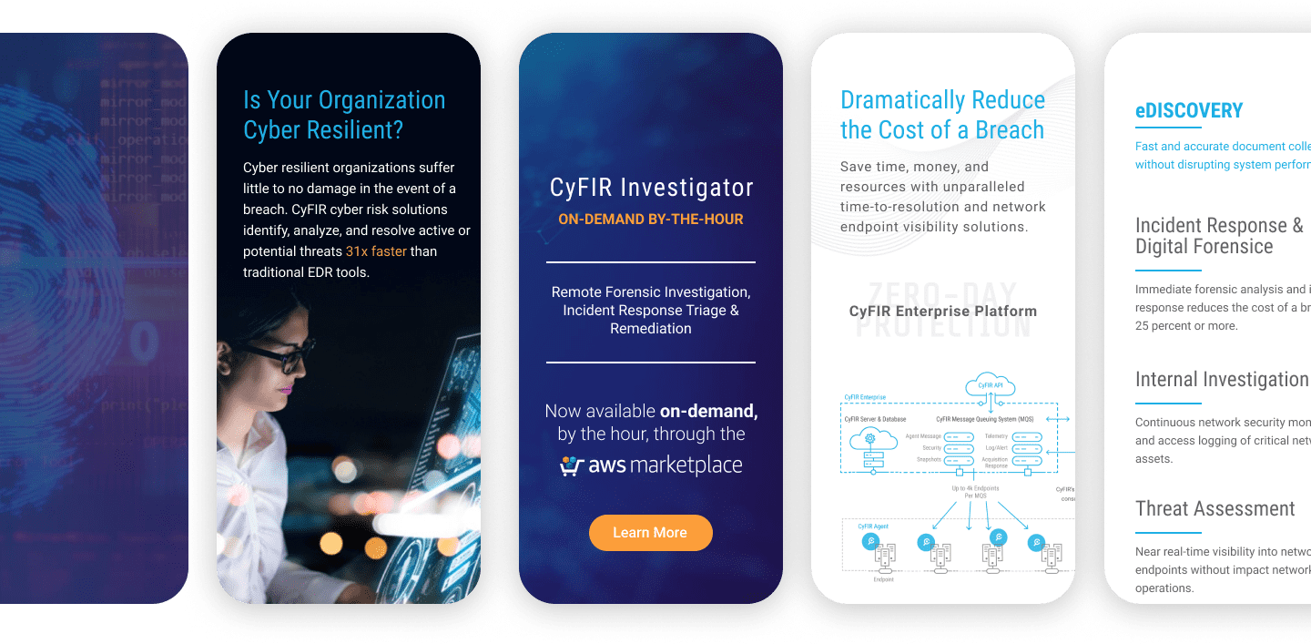 Responsive website design and development for cyber security company